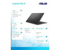 ASUS ZenBook Flip 13 i5-8265U/8GB/256GB SSD/13,3"/W10 Szary - 474924 - zdjęcie 3